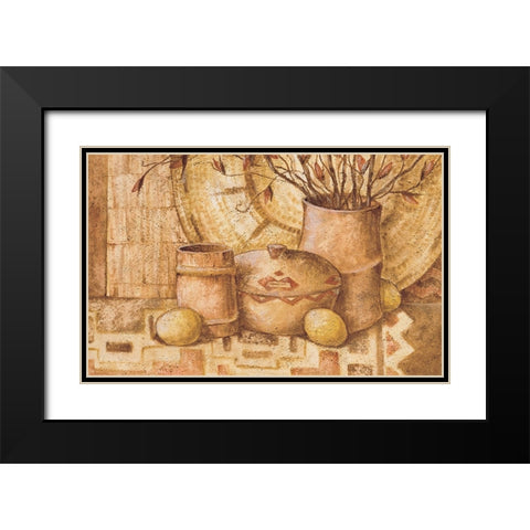 Indian Pottery I Black Modern Wood Framed Art Print with Double Matting by Unknown
