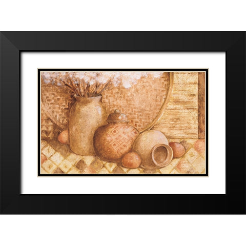 Indian Pottery II Black Modern Wood Framed Art Print with Double Matting by Unknown