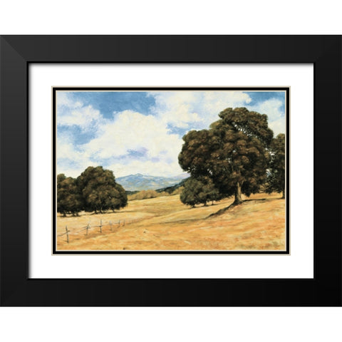 Golden Pasture Black Modern Wood Framed Art Print with Double Matting by Unknown