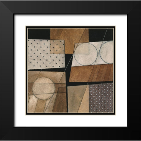 Circles I Black Modern Wood Framed Art Print with Double Matting by Unknown