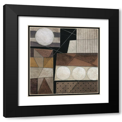 Circles II Black Modern Wood Framed Art Print with Double Matting by Unknown