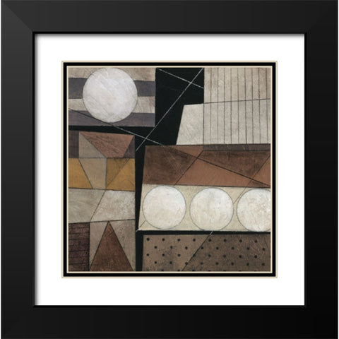 Circles II Black Modern Wood Framed Art Print with Double Matting by Unknown