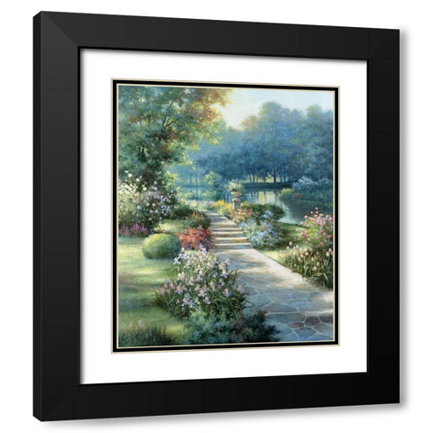 Garden Stone Path I Black Modern Wood Framed Art Print with Double Matting by Unknown