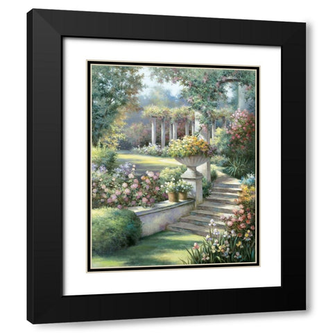 Garden Stone Path II Black Modern Wood Framed Art Print with Double Matting by Unknown