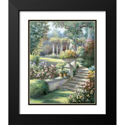 Garden Stone Path II Black Modern Wood Framed Art Print with Double Matting by Unknown