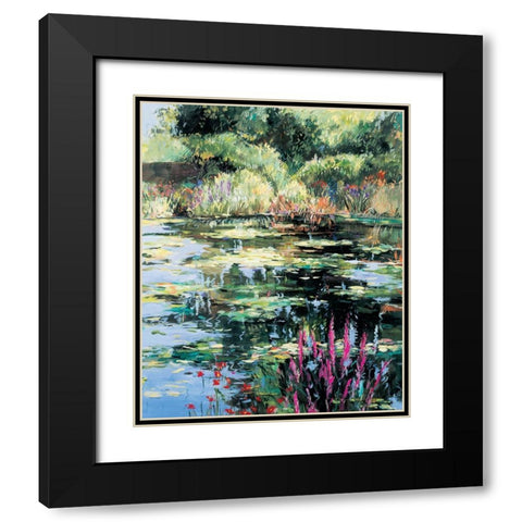 Pond of Flowers I Black Modern Wood Framed Art Print with Double Matting by Unknown