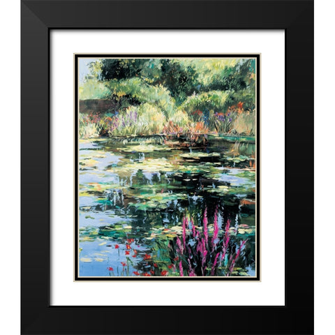 Pond of Flowers I Black Modern Wood Framed Art Print with Double Matting by Unknown