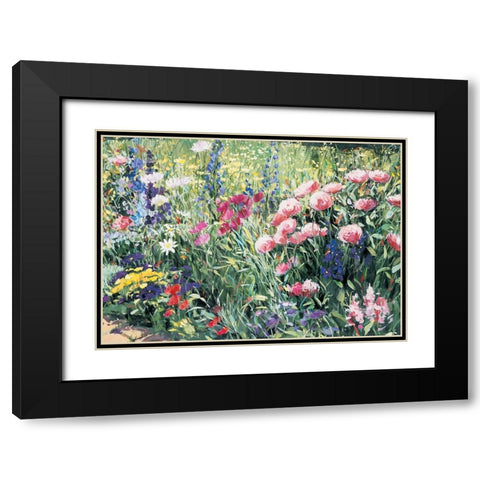 French Garden II Black Modern Wood Framed Art Print with Double Matting by Unknown