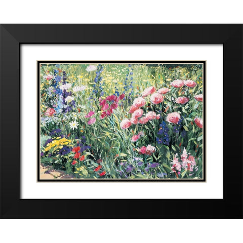 French Garden II Black Modern Wood Framed Art Print with Double Matting by Unknown
