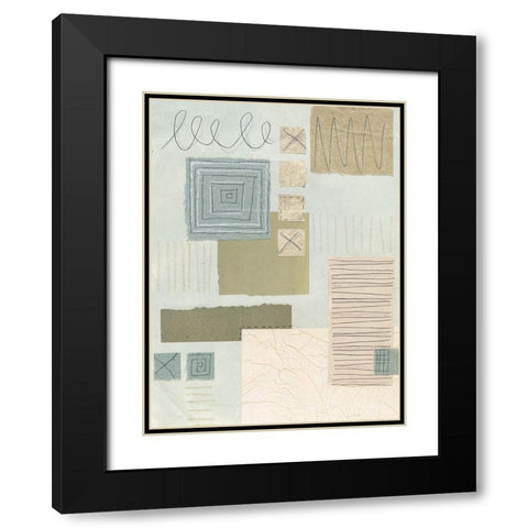 Scribble Abstract I Black Modern Wood Framed Art Print with Double Matting by Unknown
