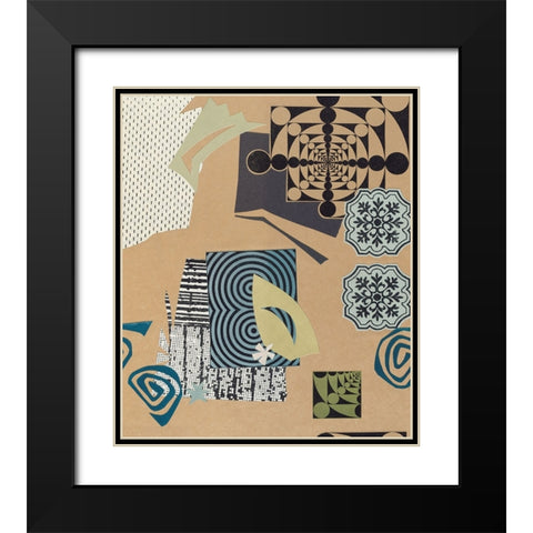 Tile Abstract I Black Modern Wood Framed Art Print with Double Matting by Unknown