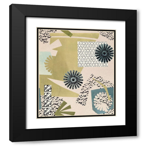 Tile Abstract III Black Modern Wood Framed Art Print with Double Matting by Unknown