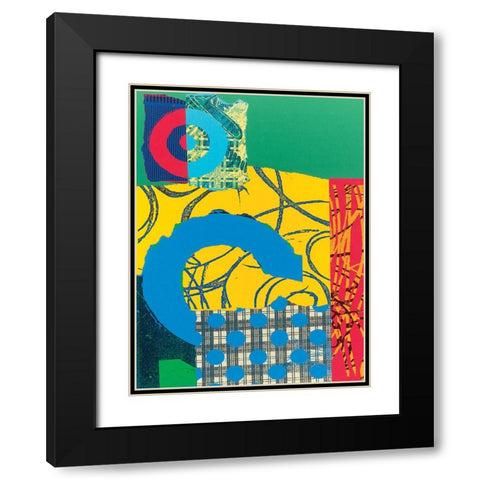 Colorful Abstract I Black Modern Wood Framed Art Print with Double Matting by Unknown