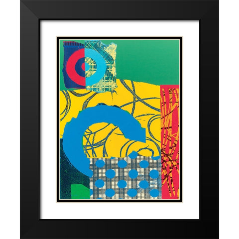Colorful Abstract I Black Modern Wood Framed Art Print with Double Matting by Unknown