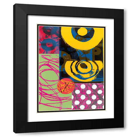 Colorful Abstract II Black Modern Wood Framed Art Print with Double Matting by Unknown