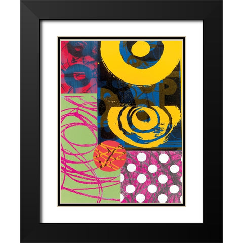 Colorful Abstract II Black Modern Wood Framed Art Print with Double Matting by Unknown
