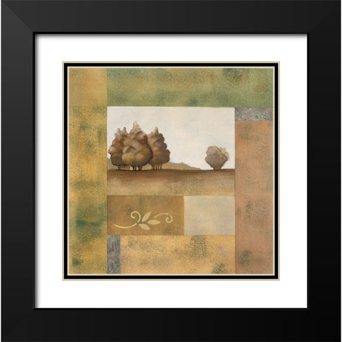 Golden Trees I Black Modern Wood Framed Art Print with Double Matting by Unknown