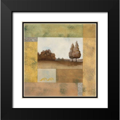 Golden Trees II Black Modern Wood Framed Art Print with Double Matting by Unknown