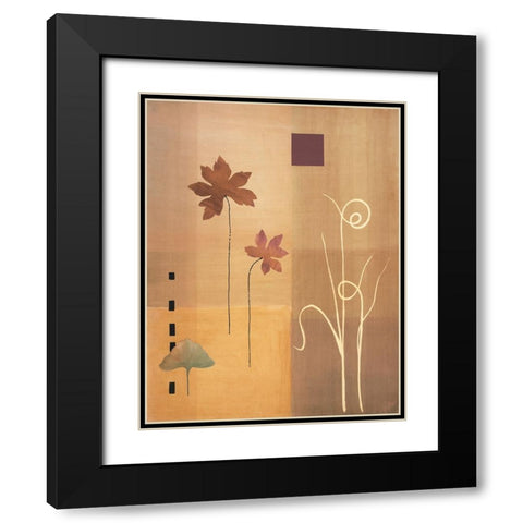 Leaf Abstract II Black Modern Wood Framed Art Print with Double Matting by Unknown
