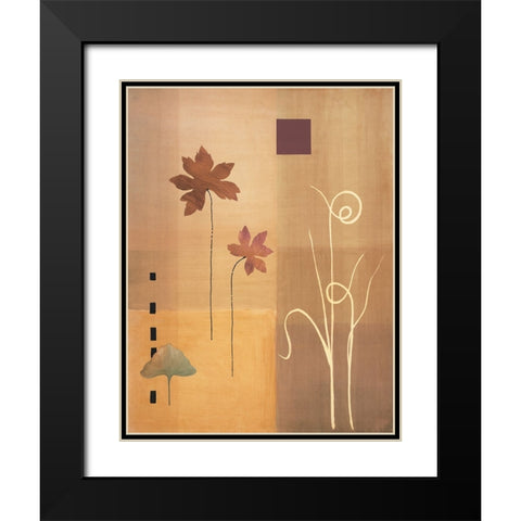 Leaf Abstract II Black Modern Wood Framed Art Print with Double Matting by Unknown