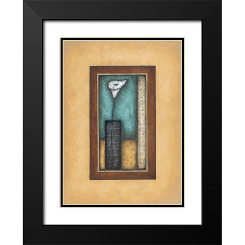 Lily in Vase Black Modern Wood Framed Art Print with Double Matting by Unknown