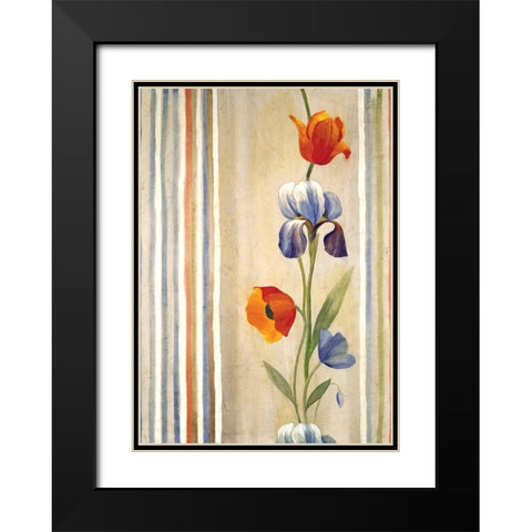 Poppy Black Modern Wood Framed Art Print with Double Matting by Unknown