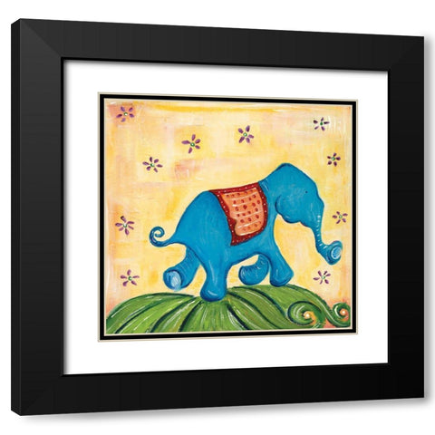 Elephanty Black Modern Wood Framed Art Print with Double Matting by Unknown