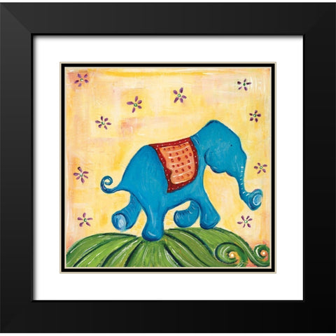 Elephanty Black Modern Wood Framed Art Print with Double Matting by Unknown