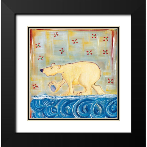 Polar Beary Black Modern Wood Framed Art Print with Double Matting by Unknown