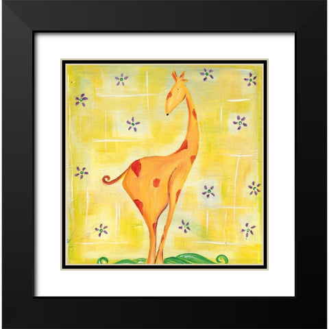 Giraffey Black Modern Wood Framed Art Print with Double Matting by Unknown