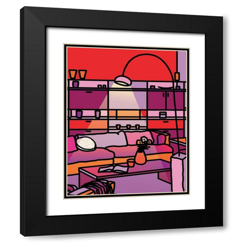 Colorful II Black Modern Wood Framed Art Print with Double Matting by Unknown