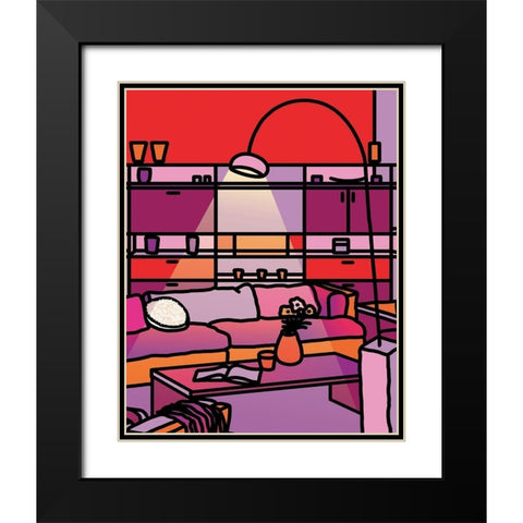 Colorful II Black Modern Wood Framed Art Print with Double Matting by Unknown