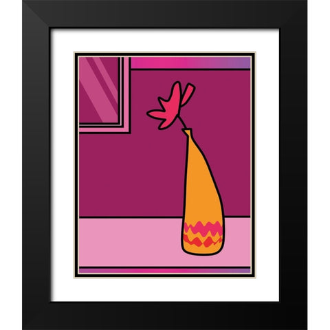 Colorful Vase II Black Modern Wood Framed Art Print with Double Matting by Unknown