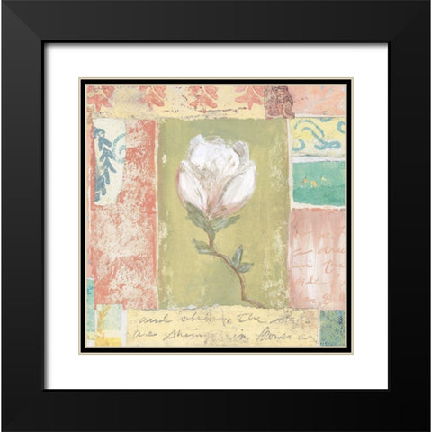 Floral Watercolor Collage I Black Modern Wood Framed Art Print with Double Matting by Unknown