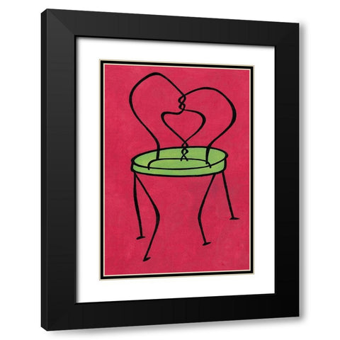 Red Chair Black Modern Wood Framed Art Print with Double Matting by Unknown