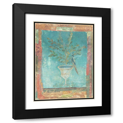 Watercolor Vase Black Modern Wood Framed Art Print with Double Matting by Unknown