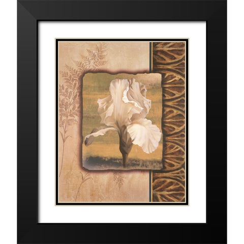 White Iris Black Modern Wood Framed Art Print with Double Matting by Unknown