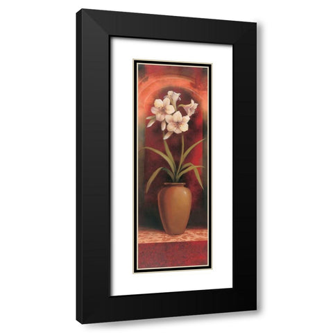 Potted Orchid White Black Modern Wood Framed Art Print with Double Matting by Unknown