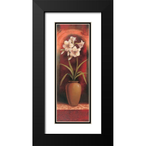 Potted Orchid White Black Modern Wood Framed Art Print with Double Matting by Unknown