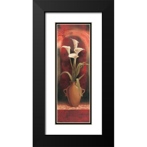 Potted Calla Lily Black Modern Wood Framed Art Print with Double Matting by Unknown