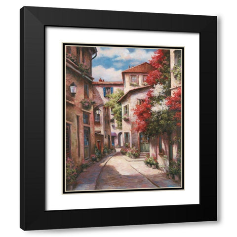 Mediterranean Villa II Black Modern Wood Framed Art Print with Double Matting by Unknown