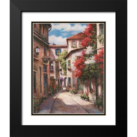 Mediterranean Villa II Black Modern Wood Framed Art Print with Double Matting by Unknown