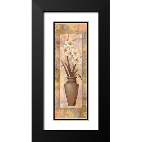 Potted Lily Black Modern Wood Framed Art Print with Double Matting by Unknown