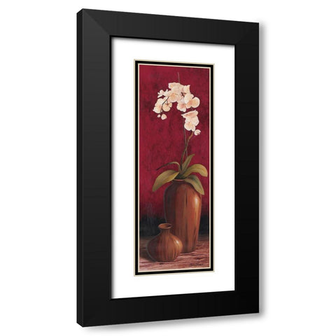 Orchid Panel Black Modern Wood Framed Art Print with Double Matting by Unknown
