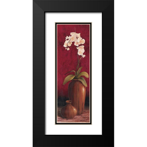 Orchid Panel Black Modern Wood Framed Art Print with Double Matting by Unknown