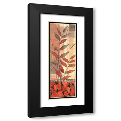 Feuille Panel I Black Modern Wood Framed Art Print with Double Matting by Unknown