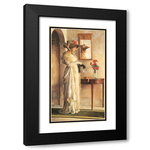 Sunday Bonnet Black Modern Wood Framed Art Print with Double Matting by Unknown