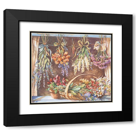 Window of Herbs II Black Modern Wood Framed Art Print with Double Matting by Unknown