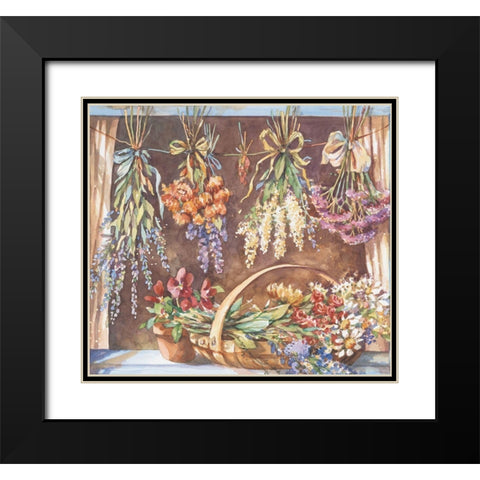 Window of Herbs II Black Modern Wood Framed Art Print with Double Matting by Unknown
