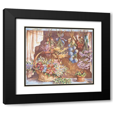 Window of Herbs II Black Modern Wood Framed Art Print with Double Matting by Unknown